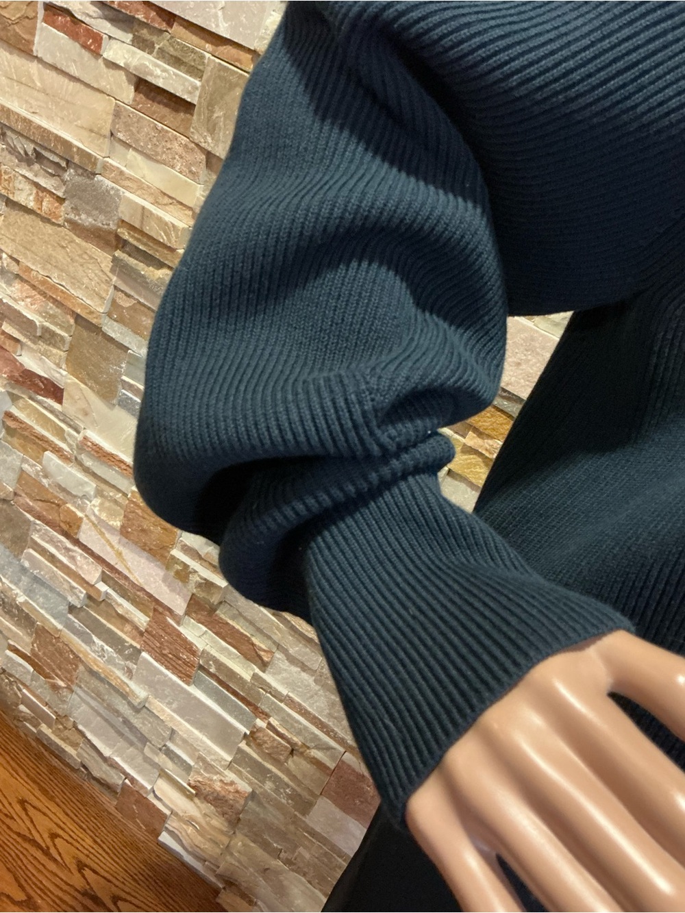 COS Black V-Neck Button-Front Ribbed Cardigan - Picture 7 of 10